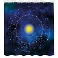 thumbnail image 3 of Ambesonne Constellation Shower Curtain, Zodiac Circle Sun, 69"Wx75"L, Pale Blue Indigo Yellow, 3 of 3
