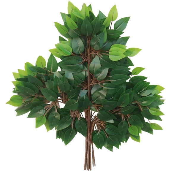12Pcs Ficus Leaves Artificial Branches, Faux Greenery Plant Spray for Wedding Arch DIY Wreath Home Décor