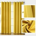 thumbnail image 6 of Fmxomd Rod Pocket Panel Pair Blackout Curtains 51 Inches Long Thermal Insulated Black Out Curtains 2 Panels Set - Room Darkening Drapes for Living Room - Yellow, 6 of 8