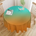 thumbnail image 3 of Round Table Cloth Modern Turquoise Orange Gradient Tablecloths Washable Table Cover for Kitchen Dinning Party Tabletop Modern Decoration,70inch, 3 of 8