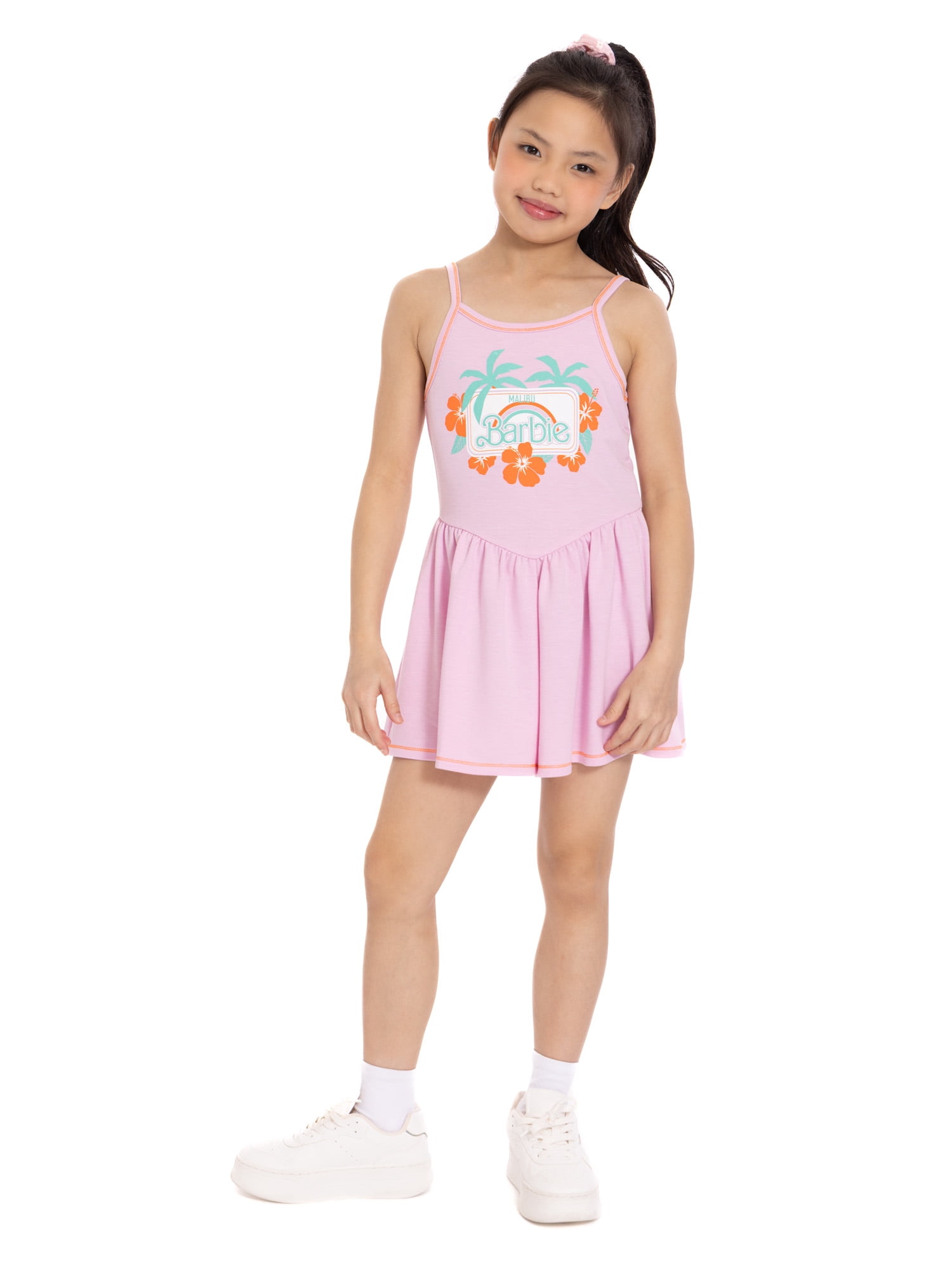Barbie Girls Sleeveless Graphic Romper, Sizes 4-12
