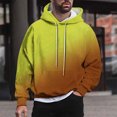 thumbnail image 2 of ohmzyzo Long Sleeve Hoodies for Men Casual Drawstring Pullover Heavyweight Fleece Lined Hoodie Mens Gradient Color Hooded Sweatshirt Yellow M, 2 of 6
