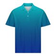 thumbnail image 4 of USNSM Men's Gradient Printed Button Down Shirt Cotton Short Sleeve T Shirt Moisture Wicking Tee Shirt Lapel Lightweight Summer Tops Blue XXXXL, 4 of 6