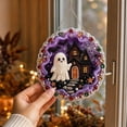 thumbnail image 4 of Special Shaped Diamond Art Hanging Kit for Adults, Halloween Ghost Wreath DIY Rhinestone Painting Craft Set, Pearl Gem Diamond Painting Pendant for Indoor Home Door & Wall Decoration, 4 of 6