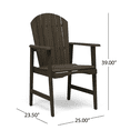 thumbnail image 3 of Tcbosik 2 Pack Outdoor Chairs, Weather-Resistant Armchair, Wood Dining Chair, Lounge Chair for Garden, Lawn, Deck, Backyard, Grey, 3 of 10