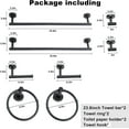 thumbnail image 5 of 8 Pieces Bathroom Towel Rack Set, Includes 2PCS 23.6 inch Towel bar, 2PCS Towel Hook, 2 PCS Towel Ring, 2PCS Toilet Paper Holder-Matte Black Bathroom Accessories Sets, 5 of 9