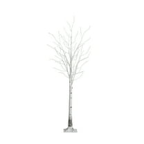 Nearly Natural 7ft. Pre-Lit Artificial White Birch Tree with 400 Warm White LED Lights