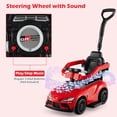 thumbnail image 5 of Licensed Toyota Ride on Push Car for Toddlers by OLAKIDS, 3 in 1 Walking Sliding Toy with Removable Guardrails and Handle, Music, Under Seat Storage for Kid, 5 of 9