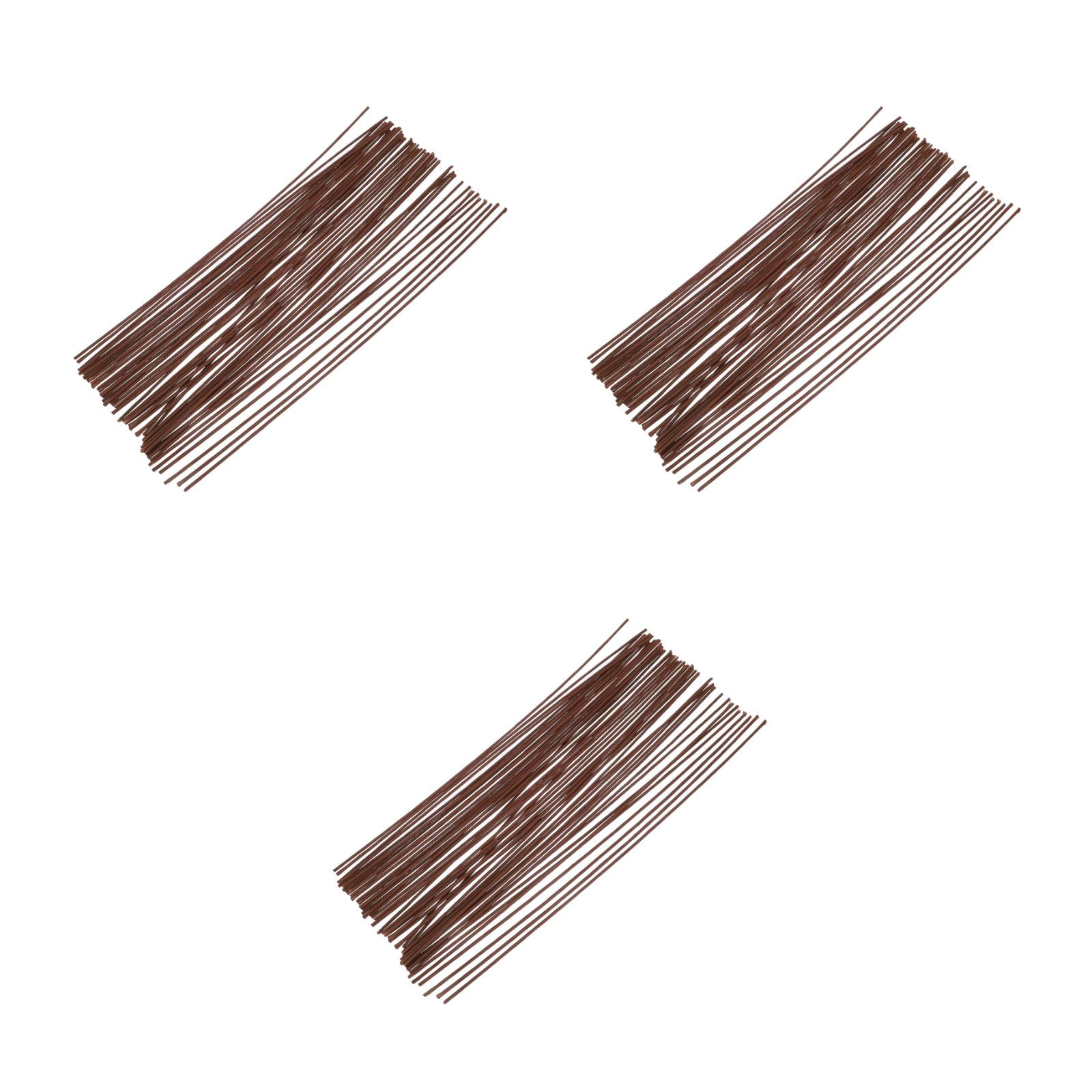 OUNONA OUNONA 150 PCS Brown Floral Stems Wire for Bouquets Artificial Flowers DIY Arrangements