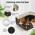 thumbnail image 4 of Washable Dog Bed with Removable Cushion for Medium Small Dogs Easy to Wash Pet Sofa Bed with Side Rectangle Bolster Cat Bed Calming Cuddle Puppy Bed Slip Bottom CM, 4 of 6