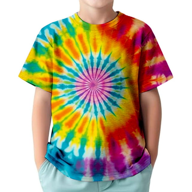LUOGENLI Hauts Maxi Floraux avec Fente T-Shirt à Manches Courtes Décontracté pour Enfants Col Rond Confortable pour Garçons et Filles Haut Doux pour Usage Quotidien Tenues Printemps Été Orange Taille 10-11 Ans