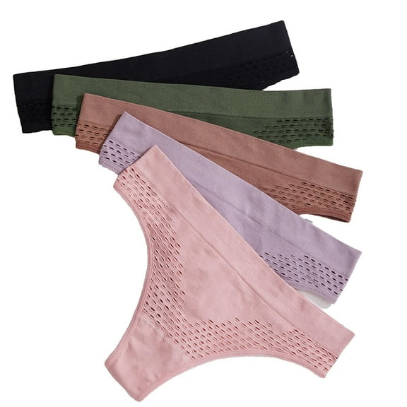 Levmjia Women Panties High Waist Solid Color Briefs Seamless Underpants No Show Breathable Soft Everyday Comfort Period 5pc Sleep Everyday Wear