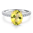 thumbnail image 3 of Gem Stone King 10K Two Tone Gold Canary Mystic Topaz and Lab Grown Diamond Engagement Ring for Women | 2.20 Cttw | Oval 9X7MM | Gemstone November Birthstone | Size 6, 3 of 6
