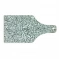 thumbnail image 1 of City Cutting Board, Crowded Urban Life Depiction in a Simple Black and White Drawing Big Buildings, Decorative Tempered Glass Cutting and Serving Board, Wine Bottle Shape, Black White, by Ambesonne, 1 of 1