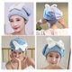 thumbnail image 5 of Toalla de pelo de microfibra para mujer, 2 gorros de toalla para el pelo con pajarita. Toalla de pelo suave y absorbente para secar rizado, (azul y rosa), 5 of 5