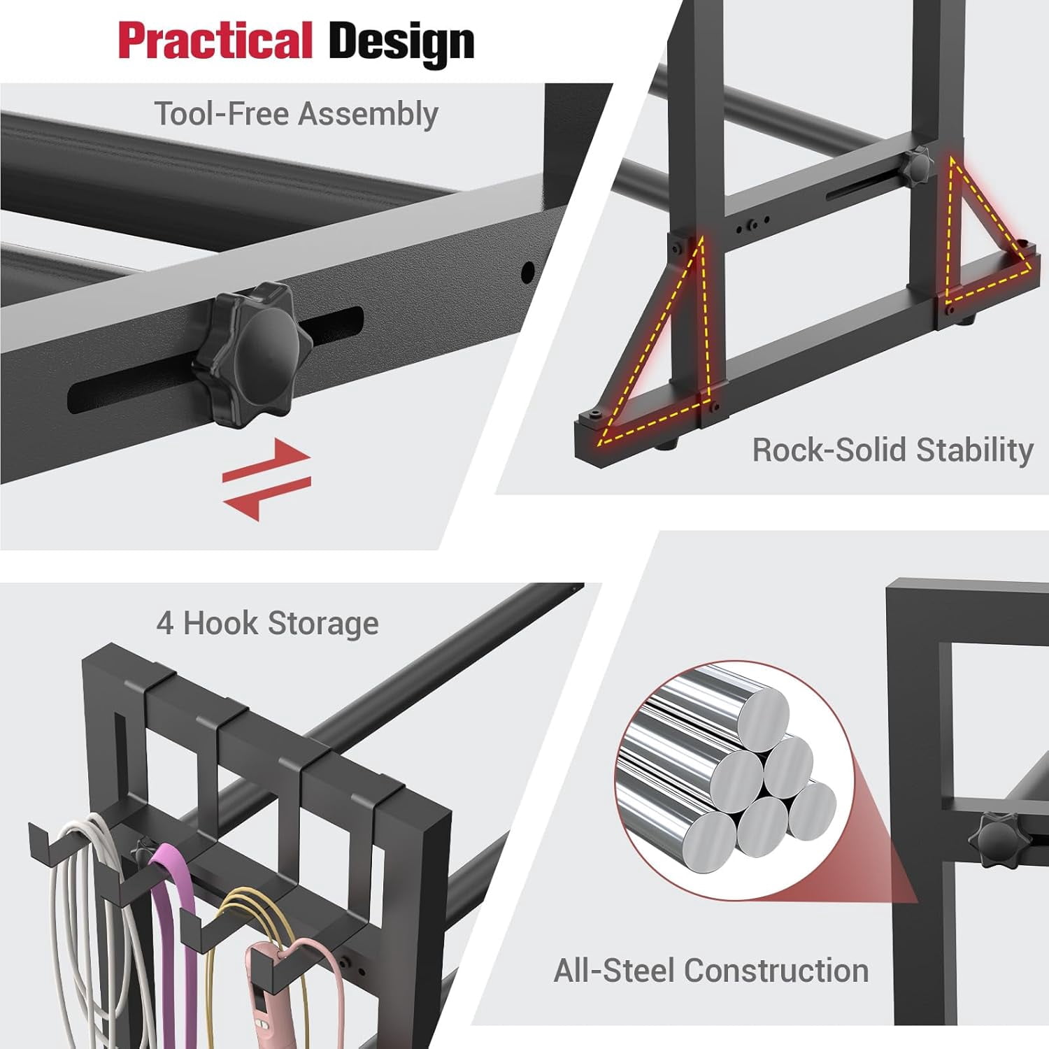 3-Tier Adjustable Dumbbell Rack Stand - Heavy-Duty Carbon Steel Weight Storage Organizer for Home Gym, Easy Assembly, 450 lb Capacity for Dumbbells & Kettlebells