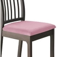 thumbnail image 1 of Velvet Chair Seat Covers Soft Stretch Seat Covers for Dining Room and Kitchen, Washable Removable Chair Seat Protector with Strap for Home -Pink-2 Pieces, 1 of 1