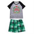 thumbnail image 2 of Mifsaly Matching Family Christmas Pajamas Set Loose Pjs 2 Piece 2025 Xmas Funny Print Short Sleeve Pullover Sleepwear Classic Crewneck Nightwear & Plaid Sleep Pant Festival Holiday Fashion Homewear, 2 of 6