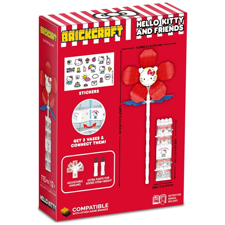 Brickcraft Hello Kitty Flower & Vase Building Kit, 115 Pieces