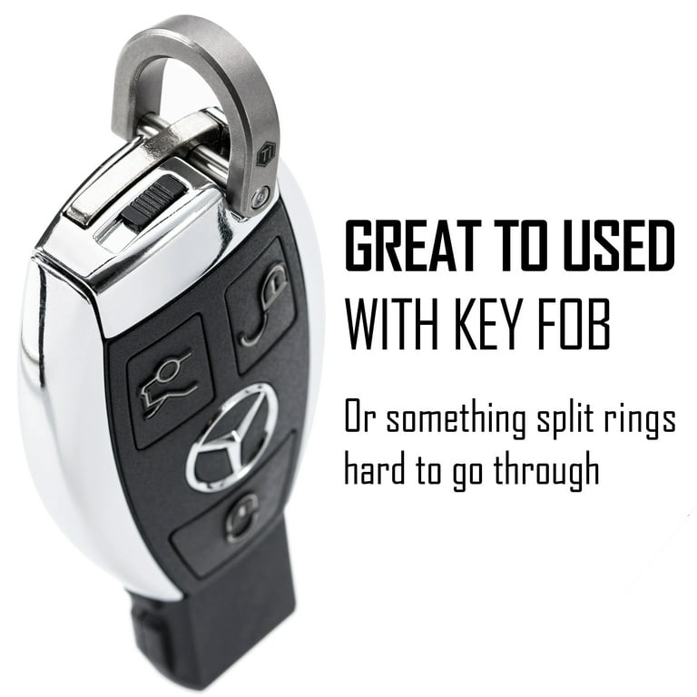 KeyUnity Titanium D Ring Key Shackle, D Shape Key Ring Horseshoe Clasp for  Car Fob, DIY Leather Key Organizer Keychain KA17 (Sandblasted, l) 