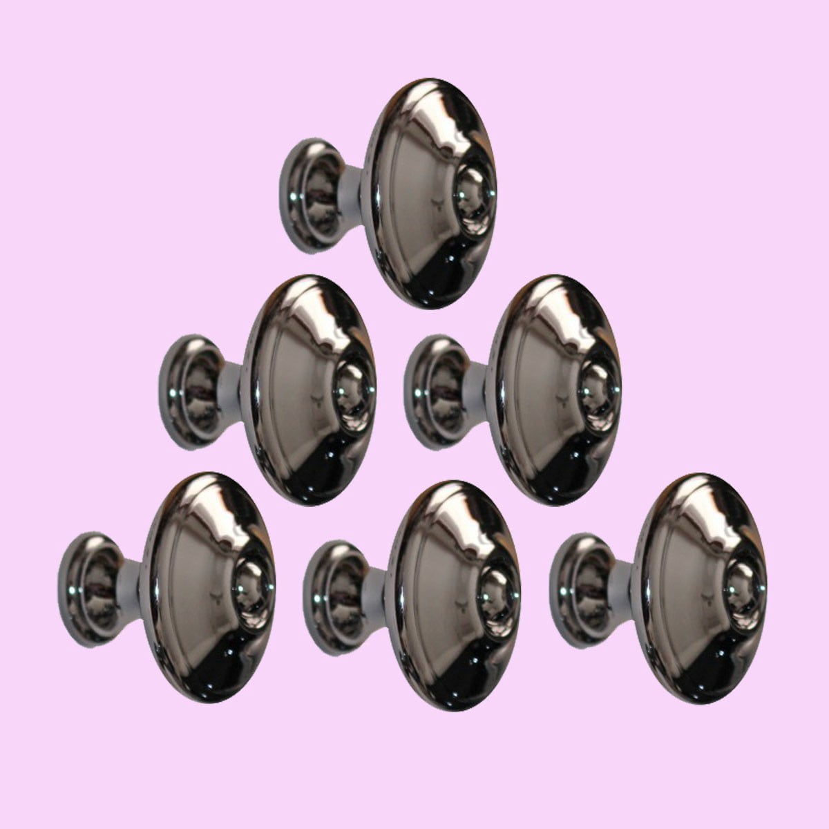 6 Kitchen Cabinet Knob Nickel Black Brass 1 1/4" Dia | Renovators Supply