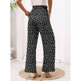 thumbnail image 6 of Chiclily Women Wide Leg Pants with Pockets High Waist Loose Belt Flowy Casual Trousers, US Size Medium in Polkadots Black, 6 of 8