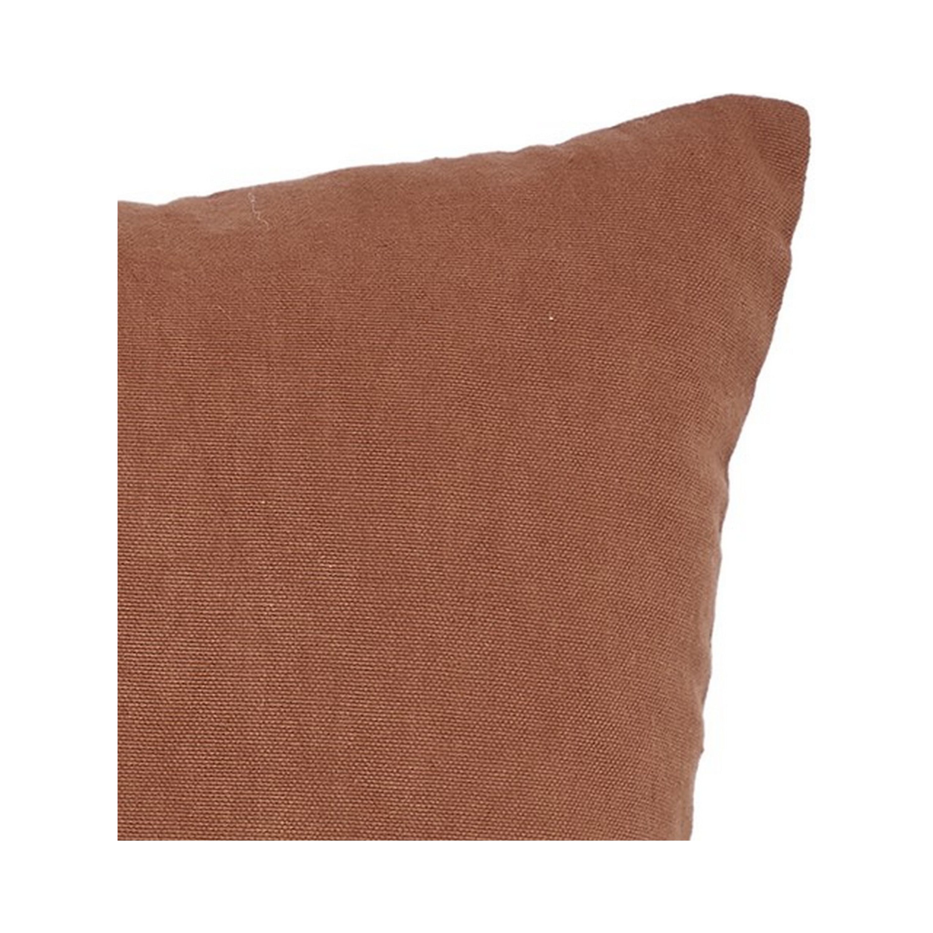 VCNY Home Our Nest 18" x 18" Umber Brown Embroidered Cotton Decorative Pillow