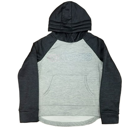 Adidas Girls Gray & Black Rainbow Shimmer Hoodie Sweatshirt Jacket 6X
