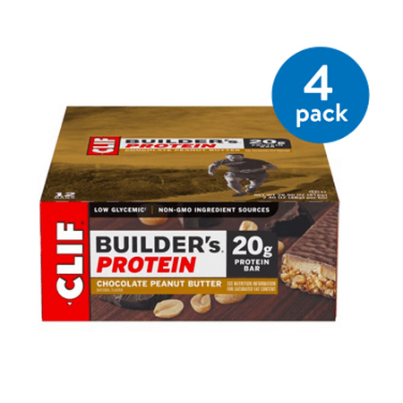 (4 Pack) Clif Builder's Protein Bar, Chocolate Peanut Butter, 20g Protein, 6 (Best Protein Bars For Men)