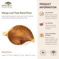 thumbnail image 5 of Rainforest Bowls Mango Leaf Teak Wood Plate, 5 of 5