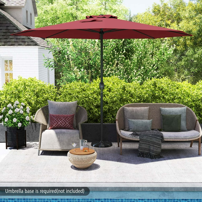 12 foot round patio umbrella Clearance top ventilation system Costway 12 FT Patio Umbrella