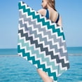 thumbnail image 2 of Guanhe Plush Oversized Beach Towel, Blue Large Microfiber Thick 30x60inch Striped Pool Towels, Fluffy Summer Swimming Towel for Adults Mens Womens, 2 of 3