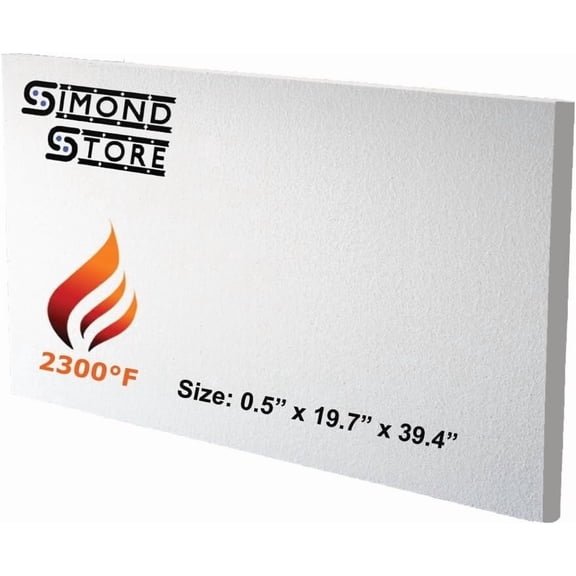 Ceramic Fiber Thermal Insulation Board , 1/2" x 19.7" x 39.4"-2300F Pack of 1