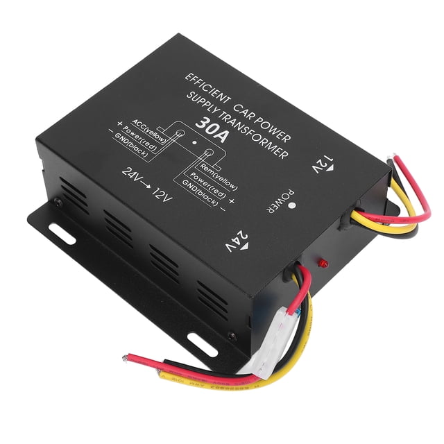 Car Voltage Regulator Reducer, 24V To 12V DC Voltage Converter Over Temperature Guard Metal Shell Memory Function Stable Power Output Wear Resistant for Buses 10A 120W,15A