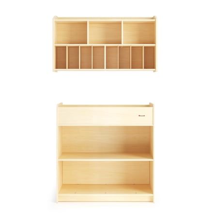 SafeStart Changing Table and Wall Organizer Set, Built-In Storage, Easy to Clean, Natural