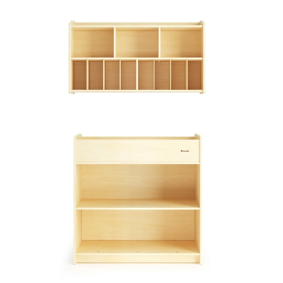 SafeStart Changing Table and Wall Organizer Set, Built-In Storage, Easy to Clean, Natural