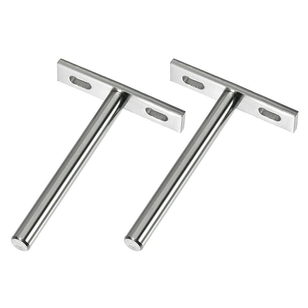 Soporte de estante flotante Uxcell con soporte invisible, vástago redondo de 100 mm, juego de soporte de pared oculto de 2 piezas
