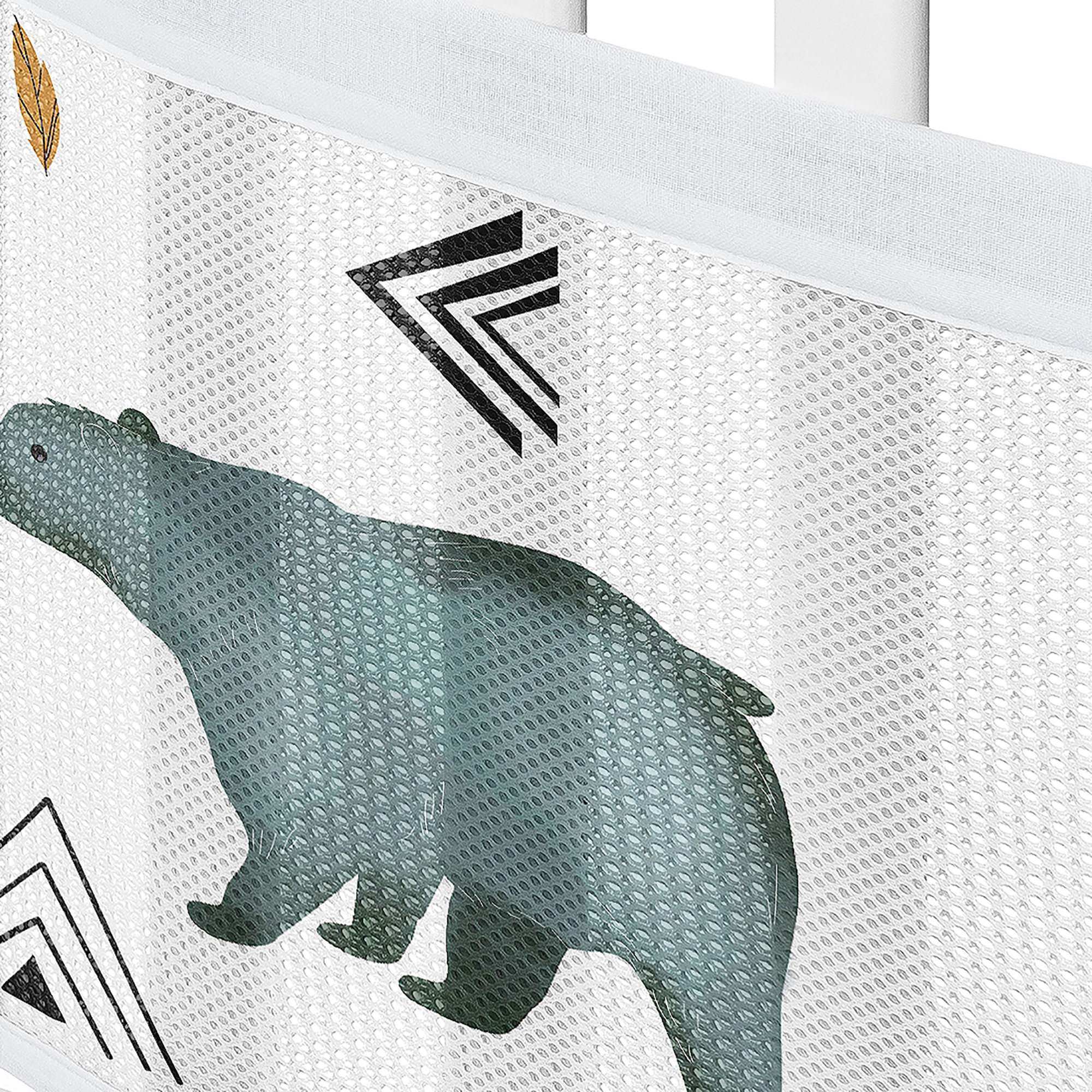 Sweet Jojo Designs + BreathableBaby Bear Mountain Blue Black and White Breathable Mesh Crib Liner Pad