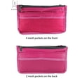 thumbnail image 4 of Gustave Travel Insert Handbag for Women, Cosmetic Makeup Purse Insert Liner Pouch Organizer Bag in Bag with 13 Pockets Functional "Rose Red", 4 of 10