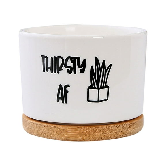 Funny Cute Flower Pot, Unique Succulent Pots, Ceramics Modern Plant Container Decoration, Mini Flower Drainage Tray Pots, Flowerpot Tray Indoor Desktop Decoration, Durable Planter, 8x6.7cm