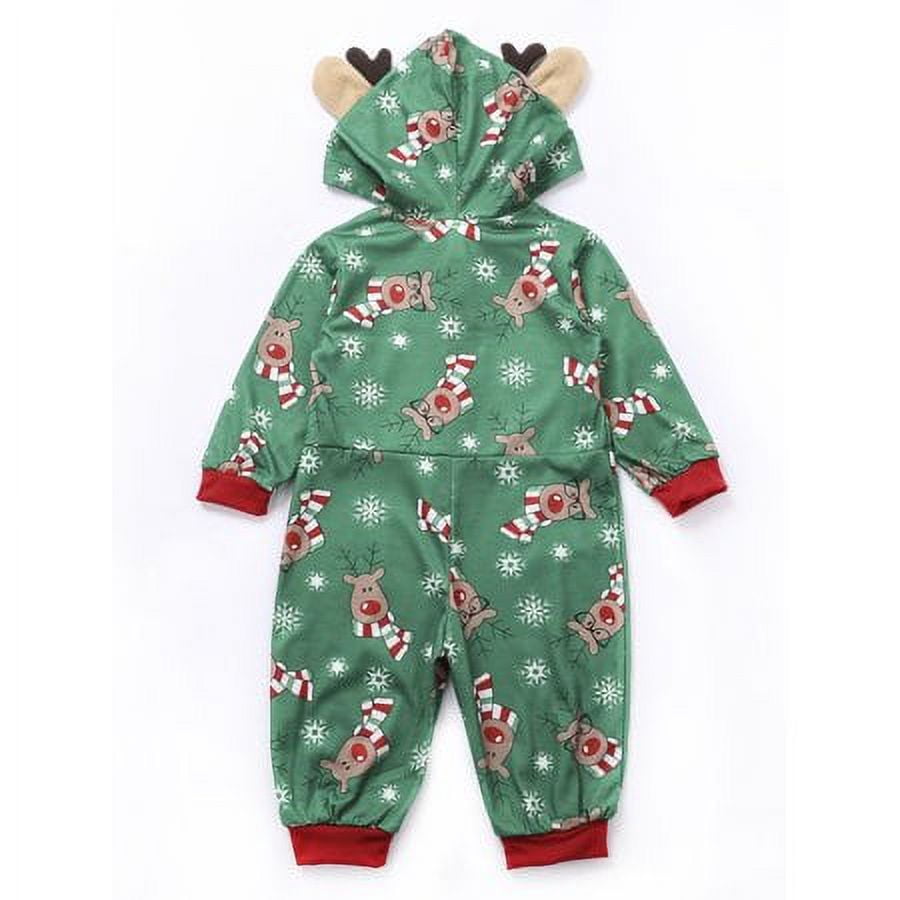 Sinhoon Christmas Family Matching Hoodie Pajamas Reindeer One Piece Jumpsuit Zipper Pjs for Adult Kids Baby