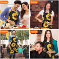 thumbnail image 4 of Black Yellow Sunflower Pattern Apron-Garden Aprons for Women with Pockets-Cotton Linen Waterproof Kitchen Cooking Gardening Aprons Adjustable for Kitchen,Cooking,BBQ and Salon 33x27 Inch, 4 of 7