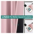 thumbnail image 3 of Total Blackout Curtains, 2 Thick Layers Completely Blackout Thermal Insulated Drapes with Black Liner for Bedroom(52Wx96L, Pink, 2 Panels), 3 of 7