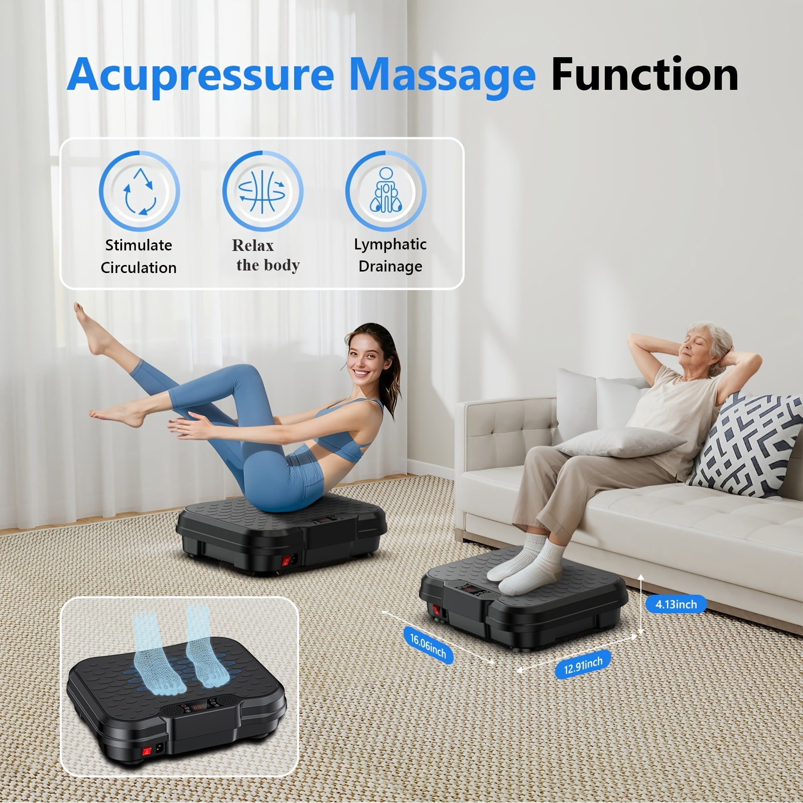 2026 Upgraded Vibration Platform, 450lbs Capacity Vibration Plate Machine, Lymphatic Detox & Blood Circulation Improvement, No Battery, Home Gym Fitness Equipment for All People