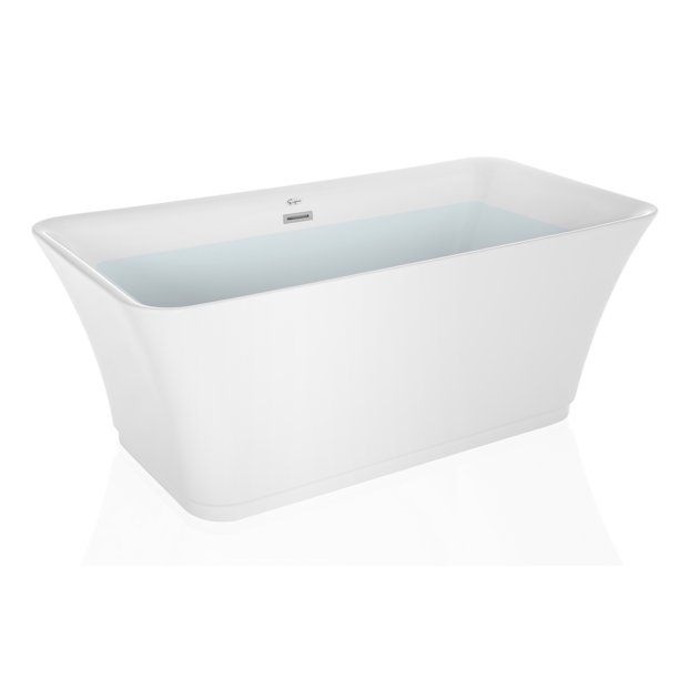 Empava 59" Luxury Freestanding Bathtub Acrylic Soaking SPA Tub by