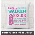 thumbnail image 2 of Printtoo Personalized Birth Announcement Pillow With Insert-Custom State MapBirthStats BabyGender Reveal Gift Nursery Dcor-14x14 Inches, 2 of 6