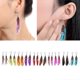 thumbnail image 2 of 1 par de pendientes colgantes con borlas y cuentas de plumas de ganso naturales hechos a mano de Bohemia para mujer, 2 of 5