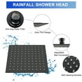 thumbnail image 6 of 8 Inch Small Matte Black Rain Shower Head Modern Ultra-Thin Square Stainless Steel Bathroom Shower Head, Adjustable Angle, 6 of 9