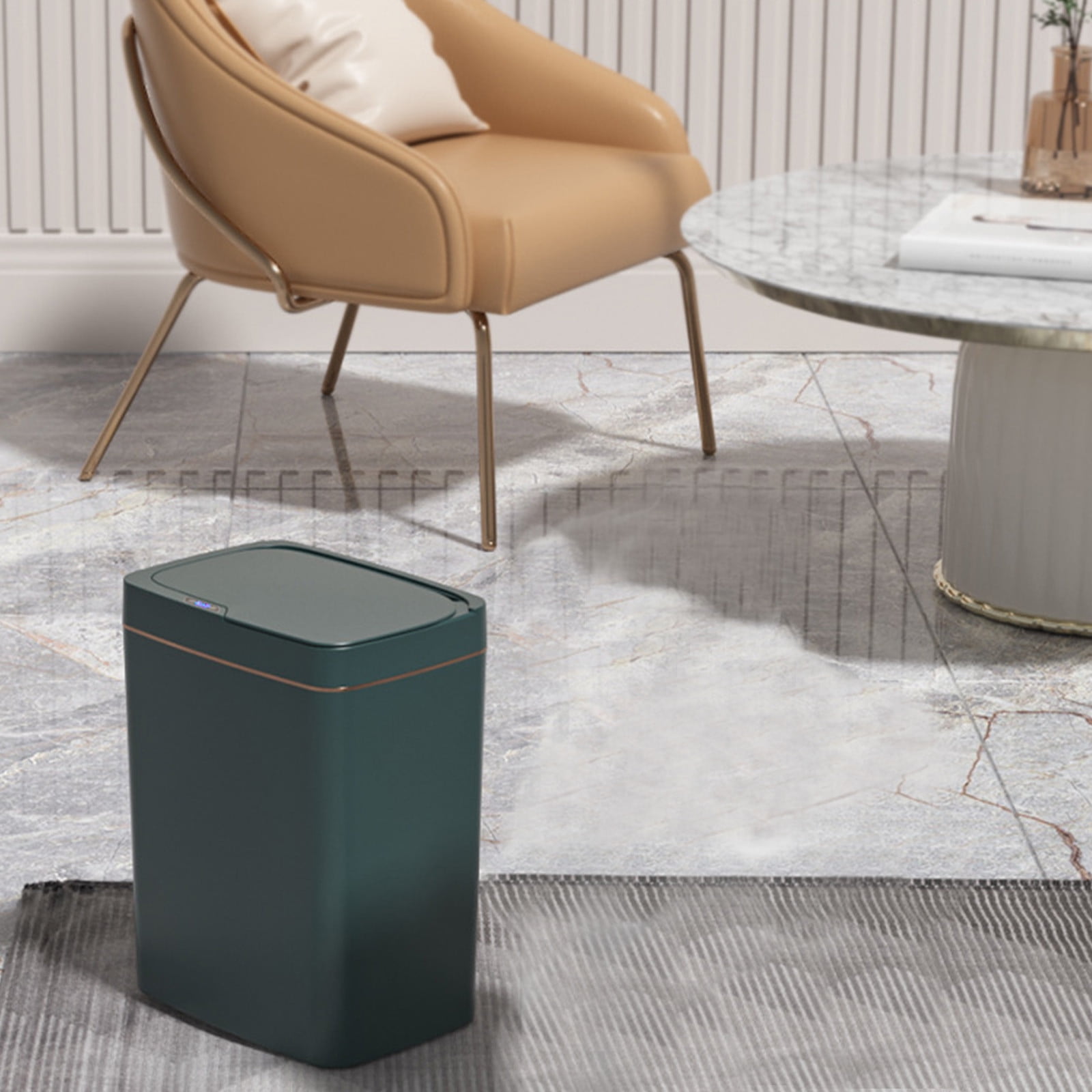 Smart Sensor Trash Can, Odor-Proof Kitchen Trash Can & Bathroom Garbage Bin with Lid, Auto-Open Small Trash Can for Home Office Bedroom Living Room, Green - Xuniizn