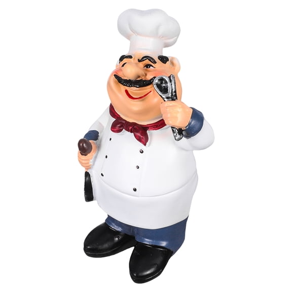 CTIRCHIU Resin Chef Statue with Elegant European Style, Perfect Kitchen or Cafe Decoration Figurine